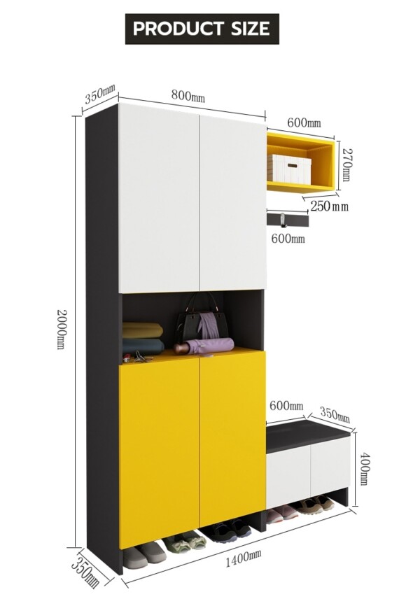 ตู้รองเท้าคอนโด โรงแรม 1.4x2 เมตร - Image 4